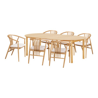 BUNDABERG kitchen table and AGUSTIN chair set (Oak) BUNDABERG kitchen table and AGUSTIN chair set (Oak)